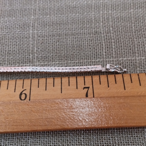 Sterling Silver Copper Woven Bracelet 7" Long 925 Italy - Picture 8 of 8